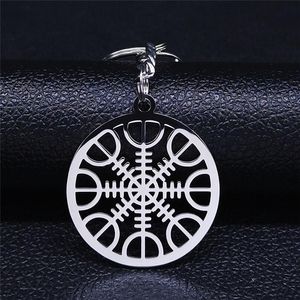 Keychains Viking Vegvisir Compass Keyring Women/Men Stainless Steel Nordic Runes Odin Key Chains Celts Ethnic Jewelry Llaveros N3048S08Keych