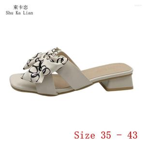 Sandals Low Med Heels Gladiator 3.5 CM Women Slingbacks Heel Shoes Woman Party