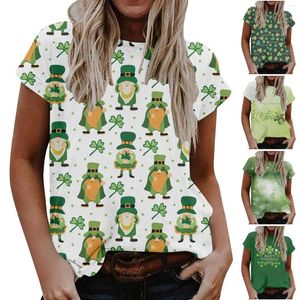 Women's T Shirts St. Patrick's Day Leaf Printed Blusas And For Women Kawaii Clothes Blouses Harajuku Tops Casual Fall