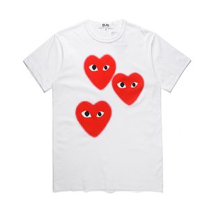 Designer TEE Men's T-shirts COM Des GARCONS SHIRT Unisex Printed T-shirt Short Sleeve Red Hearts t shirts White