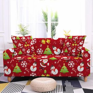Sandalye kapakları Noel elastik kanepe kapağı oturma odası için mutlu noeller kesit kanepe loveseat slipcover 1/2/3/4 Seaterchair