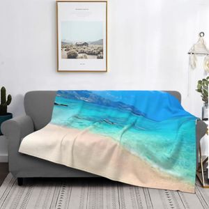 Coperte Beach Ocean Coperta per bambini Adulti Super Soft Accogliente Peluche Microfibra Soffice Leggero Copriletto caldo 80