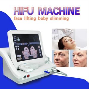 Original HIFU Ultrasonic 10MHz och 4MHz Anti-rynkande bantning Non Surgical Facial Lyft Lyftning Skin rynkor Rmoval Body Contour Shapin Skin åtdragande skönhetsmaskin