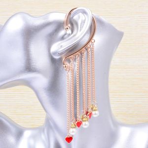 Dangle Earrings Personalized Without Piercings Pearl Tassel Eardrops All-Match Retro Ear Hanging Women's High Sense Rings