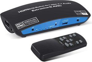 HDMI 2.0 Switcher 4 In 1 Out Audio Separat headsetfiber 7.1 Channel Arc 4K60Hz