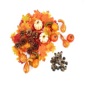 Dekorativa blommor 50st mini konstgjord pumpa falsk simulering grönsak halloween tacksägelse dekoration för hemrekvisita diy hantverk