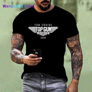 T-shirt maschile Top Gun Movie T-shirt Classic di alta qualità Cute Egant Lovely Fashion Cartoon Cartoon Sweet Cotton Tee Shirts 0304h23