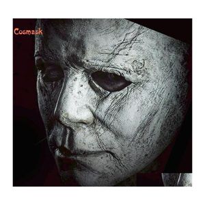 dvr per auto Maschere per feste Cosmask Halloween Michael Myers Maschera Dolcetto o scherzetto Studio Mike Mel White Fl Head Latex 200929 Drop Delivery Home Garden Dhlfo