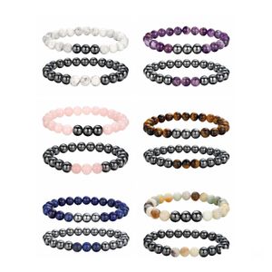 Beaded Strands Magnet Combination Two Couple Bracelet Energy Cure Designer Man Drop Delivery Jewelry Bracelets Dhscw