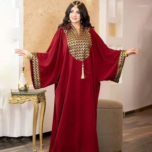 Abbigliamento etnico Abaya Dubai Abito musulmano per le donne Set da festa di lusso Turchia Islam Kaftan Abiti africani Ramadan Eid Djellaba Robe Plus Size