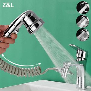 Bathroom Shower Heads Sink Faucet Extension Shower Head 3 Modes Adjustable Hair Pet Rinser Attachment Valve Adapter Basin Tap Shower Set for Salon J230303