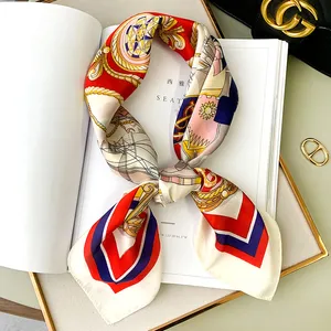 Designer Floral Silk Scarf Headband for Women Fashion Twill Scarve Long Handle Bag Scarves Shoulder Tote Luggage Ribbon Head Wraps