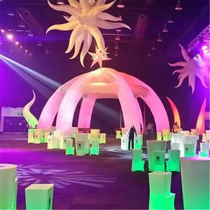 Индивидуальная 210D Оксфордская конструкция здания надувные палаты палатки Air Beams Party Dome Marquee со светодиодными фонарями для DJ Stage или Count Event Center