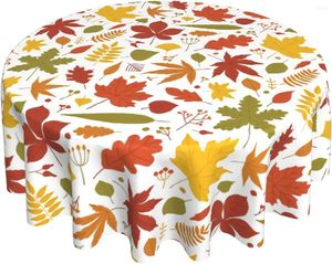 Table Cloth Autumn Leaves Tablecloth 60 Inch Round Thanksgiving Waterproof Fabric For Party Holiday Dinner Picnic Outdoor Indoor