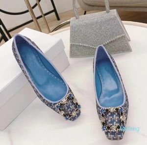 2022 Green Pointed Dress Shoes And Purse Wedding Shoes Toe Female Woman Fashion Thin Heel Shallow Crystal High Pumps 025