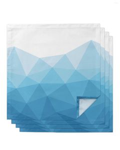 Tablo peçete geometrik mozaik üçgen mavi gradyan 4/6/8pcs mutfak 50x50cm peçeteler servis yemekleri ev tekstil ürünleri