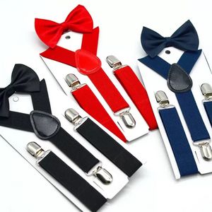 36 Färg Kids Suspenders Bow Tie Set pojkar flickor hängslen elastiska med fluesmode bälte eller barn barnbarn av DHL U0304
