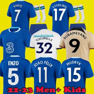 Niestandardowe 2023 Koszulki piłkarskie Enzo Fernandez Mudryk Joao Felix Sterling Fofana Cucurella Koulibaly Pulisic Mount Kante 2022 Chukwuemeka Foo