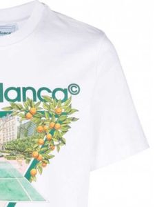Casablanca Designer Classic Fashion Cotton T-Shirt Tennis Court Floral Sicilian Style Couple Hawaiian Short Sleeve Tee
