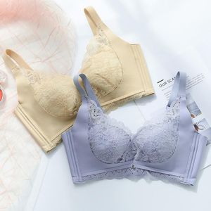 Bras Thin 0.5CM Hole Cup Big Chest Small Rims Bra Gathered Underwear Women's High Flanks And Closed Breasts.Bras