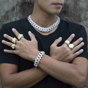 Luxury Mens Fashion Jewelry 20mm Moissanite Cuban Necklace VVS Moissanite Miami Cuban Link Chain