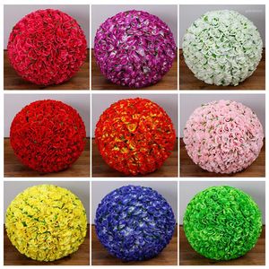 Decorative Flowers 50 CM/20" Artificial Silk Flower Rose Kissing Ball Super Large Size Lantern For Christmas Ornaments Party Wedding