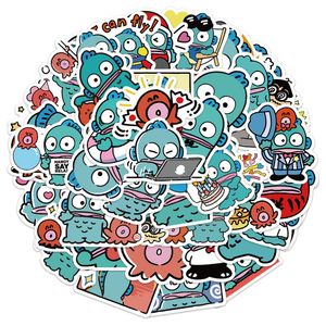 50pcs adesivos de graffiti animados meio peixe para carro skateboard laptop ipad bicicleta motocicleta capacete ps4 telefone infantil tênis de decalques diy