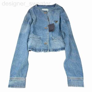 Women's Jackets Designer Women Denim Metal Badge Spring Summer Light Vintage Style Luxury Coat 5NFA