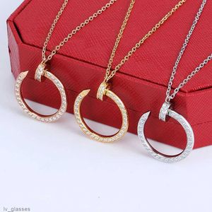 men and women pendant necklace fashion design stainless steel nail necklaces