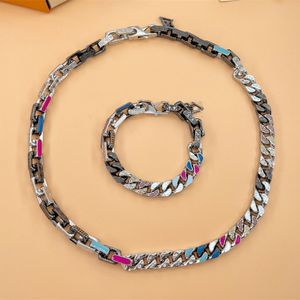 New Fashion Chain Diamond Necklace and Bracelet For Man Woman Bracelets Titanium Steel Bracelet Supply