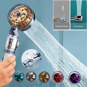 Bathroom Shower Heads Shower Head Water Saving Flow 360 Degrees Rotating With Small Fan ABS Rain High Pressure spray Nozzle Bathroom Accessories J230303