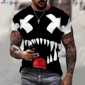 Mens T-shirts Smiy Face Men Summer T-shirt 3D Print Mönster Snabbt torr sport O- Neck Overdimensionerad kvinnor Hip-Hop T Shirts Kids Clothing Top Tees 0304H23