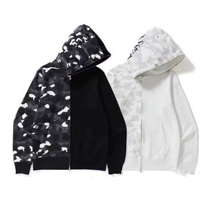erkek tasarımcı erkek hoodies tasarımcı hoodie Shark aydınlık kadın tişörtü mektuplar Camo hoody büyük boy pamuk zip hoodys işlemeli hırka