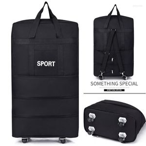 Duffel Bags 2023 Large Capacity Retractable Suitcase Universal Wheel Foldable Duffle Hard Travel Luggage