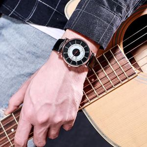 Zegarek na rękę Ultra-cienkie zegarki dla mężczyzn klasyczny kwarc zegarek ojciec mąż świąteczny