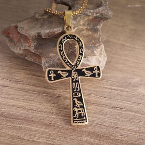 Pendant Necklaces Men's Stainless Steel Ankh Necklace Amulet Retro Ancient Egyptian Jewelry High Sense Party