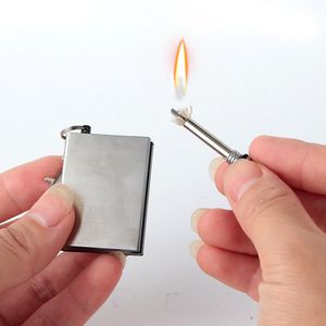 10PCS Cigarette Instant Emergency Flint Fire Starter Matches Flint Mag nesium Striker Camping Kitchen Lighter Matches NO OIL