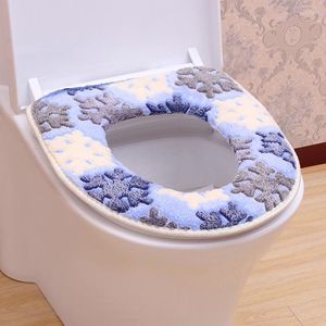 Toilet Seat Covers 1Pc Bathroom Warmer Washable Clothtoilet Cover Mat Pad Set