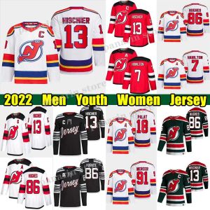 Custom 13 Nico Heschier Reverse Retro Hockey Trikot #86 Jack Hughes Devils #7 Dougie Hamilton Ondrej Palat Damon Severson Miles Wood Martin B