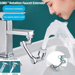 Kitchen Faucets 1080 Swivel Faucet Extender Universal Sink Water Aerator 2 Mode Splash Filter Extension Kitchen Tap Water Saving Adaptor J230303