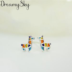 Brincos do garanhão Dreamysky Brand Ear Jewelry 925 Declaração de prata esterlina colorida para mulheres veado femme presentes Brincos