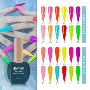 Nail Gel 12pcs/set Polish Set Fluorescent 15ml Off Semi Permanent UV LED Soak Lacquer Lighting Color Art