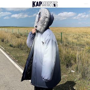 Męskie Down Kapments Winter Jacket Men Fur Parkas 2023 Męskie japońskie krawat streetwear Kurtki i płaszcze para mody Hip Hop