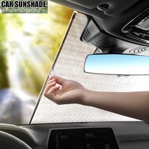 Universal UV Visor Shield Car Auto Retractable Sun Shade Protector Parasol Front Window Sunshade Cover Curtains Interior Windshield Protection Accessories