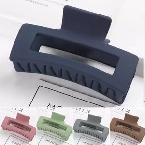 Fermagli per capelli in acrilico Forcine per capelli solidi Grandi artigli per capelli Elegante barrette satinata Copricapo per donna Accessori per capelli da bagno cavo U0304