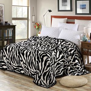 Cobertores Super confortável de feltro de visita macio de visita a zebra padrão listrado floral jogado no sofá / cama viagens respiráveis