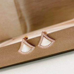ブイガリディーバシリーズファンの形をしたスカートデザイナーdangle dangle earrings for woman diamond sterling Silver Gold Plated 18K最高品質のジュエリープレミアムギフト030