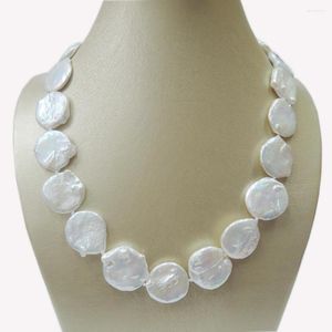 Chains NATURE FRESHWATER PEARL NECKLACE -Big Baroque Coin Shape -18 Mm-22 Mm