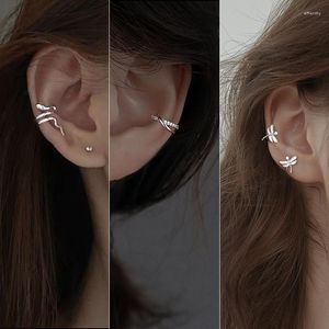 Backs Earrings Silver Color Ear Cuffs Without Piercing Clip Non-Piercing Fake Cartilage For Women Jewelry 2023 Gifts