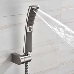 Bathroom Shower Heads Brushed Nickel Handheld Shower Bathroom 2 Function High Pressure Rain Shower Sprayer Set Water Saving Waterfall Shower J230303